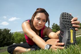 Woman stretching before her workout